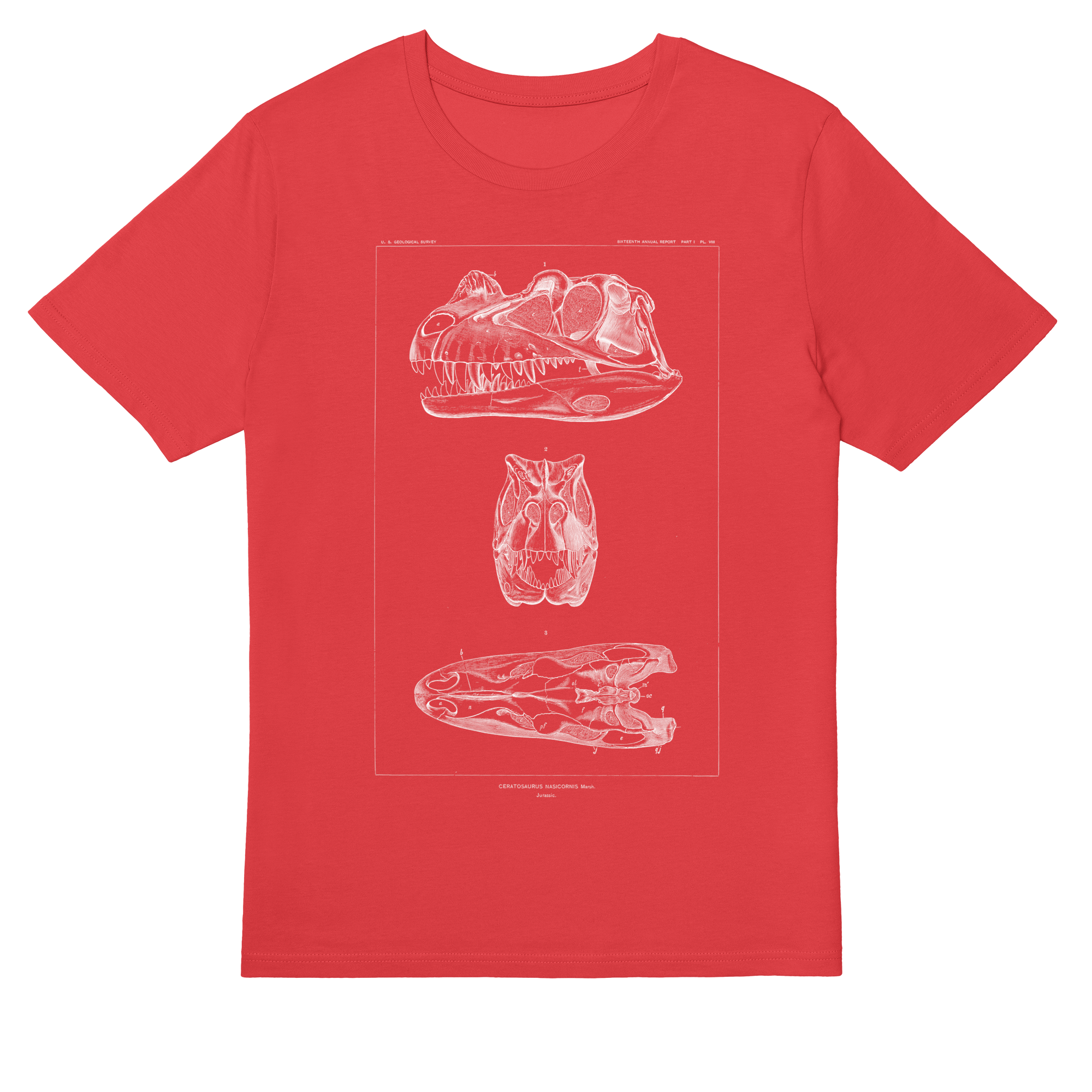 Ceratosaurus Nasicornis – Vintage Dinosaur Illustration T-Shirt